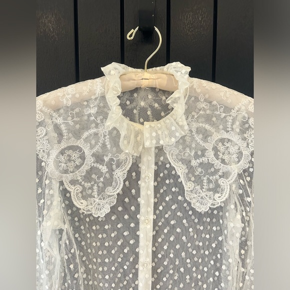 SOLD - Vintage Sheer Lacy Blouse - Picture 5 of 11